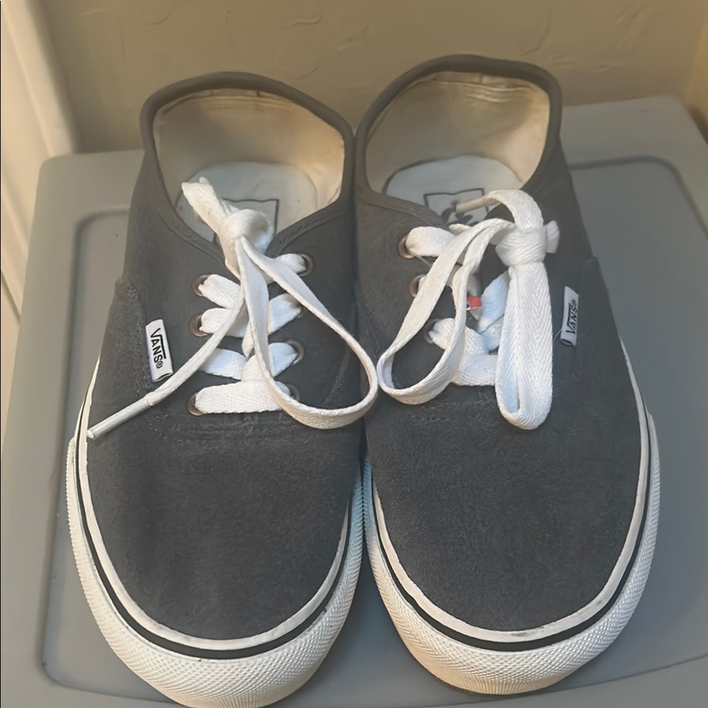 Vans Women’s White and Gray Sneakers, Size 7.5